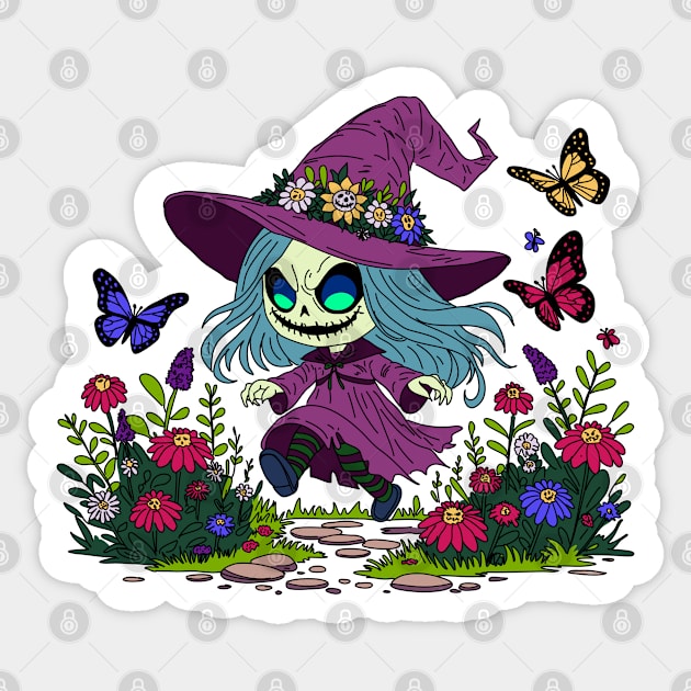Cute Spring Witch Sticker by H. R. Sinclair